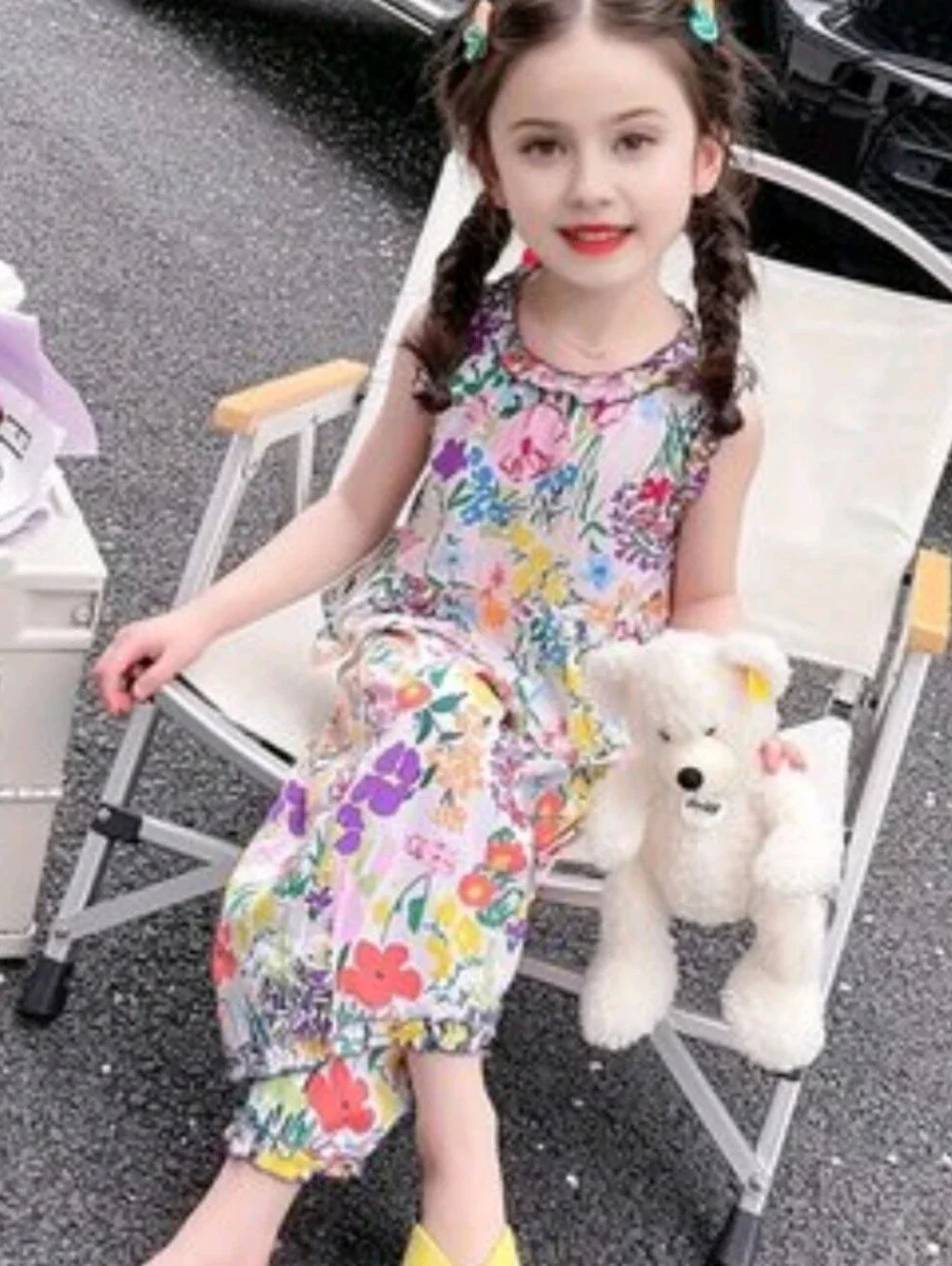 Girls Floral Two-Piece Set - Multicolor